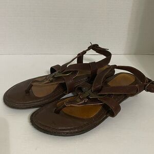Nurture Brown Leather Sandals 6 1/2 M